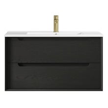 Byron 900mm Wall Hung Single Vanity with Ceramic Countertop